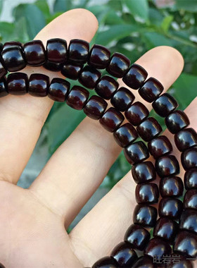 热销正宗精工磨直切珠6*7手工印度小叶紫檀老泥料高油密108颗男女