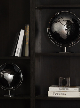 热销银色地球仪摆件现代轻奢客厅书房家居样板房电视柜酒店装饰品