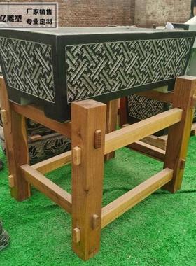 热销老户外青石鱼缸石槽荷花缸仿古石雕石头鱼池水缸石缸庭院流水