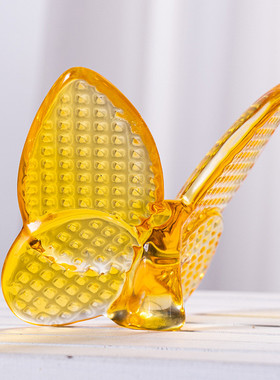 水晶桌面蝴蝶摆件汽车内饰装饰品室内书桌水晶玻璃蝴蝶斑点点缀品