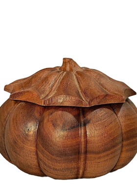 黑胡桃木创意造型小南瓜食品级茶叶罐不喷漆使用造型木蜡油