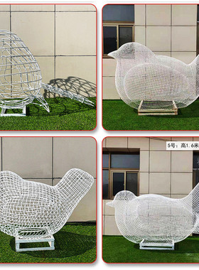 热销雕塑不锈钢鸟雕塑公园绿地装饰户外动物景观大型摆件镜面几何