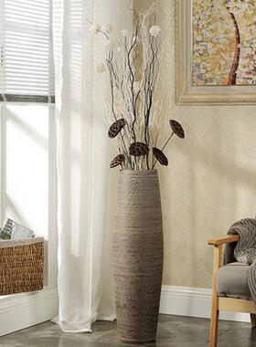 景德镇落地大花瓶轻奢客厅复古大号陶瓷插花干花器插花装饰品摆件