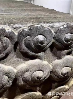 热销仿古石雕门墩圆形柱子庭院别墅院子装饰祥云石凳板凳花园底座