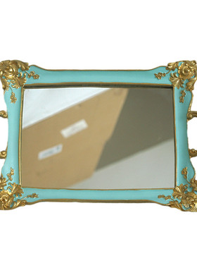 镜面轻奢风家居北欧托盘咖啡厅奶茶店树脂桌面装饰品收纳摆件