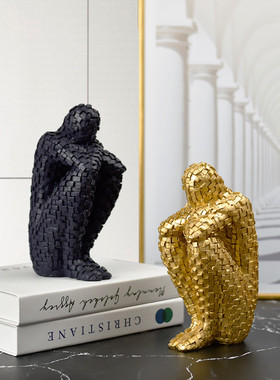 厂家直销新中式马赛克人物模型雕塑树脂工艺品摆件客厅家居雕塑品