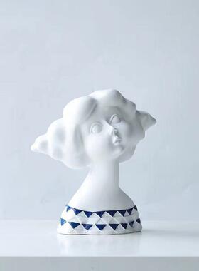 热销样板间家居茶几电视柜树脂人物半身像文艺范桌面书架软装饰品