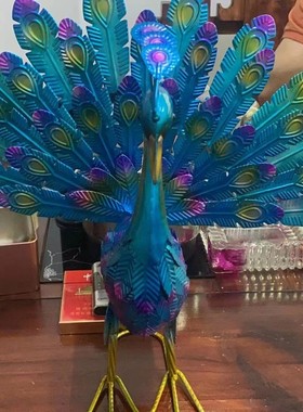 欧式花园铁艺庭院孔雀摆件开屏大号室内客厅装饰婚庆橱窗唯美招财