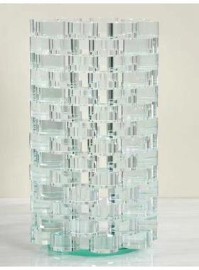 创意不规则摆件水晶玻璃花瓶花器透明电视柜客厅插干花工艺样板房