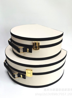 简约半圆手提收纳箱玄关工艺装饰摆件储物盒样板房衣帽间软装饰品