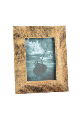 样板间现代中古风虎纹马毛相框轻奢卧室画框摆件创意家居软装饰品