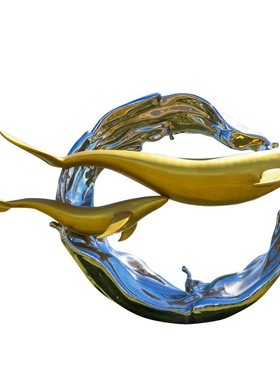 热销大型雕塑鲸鱼不锈钢发光雕塑镜面不锈钢镂空鲸鱼厂家镂空镜面