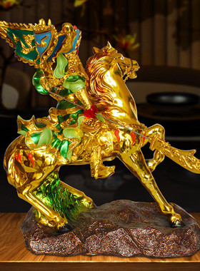 家居装饰骑马关公工艺品摆件树脂办公室桌面摆件定制厂家