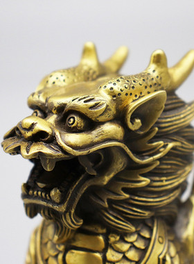 厂家供应纯铜麒麟摆件财富麒麟金属工艺品摆件