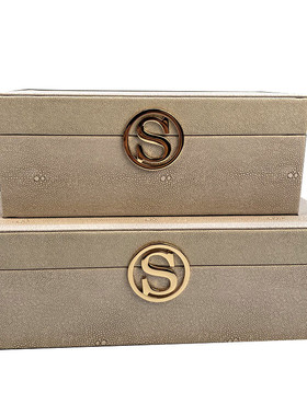 现代简约样板间床头柜家居软装饰品皮质首饰盒盒子衣帽间摆件装饰