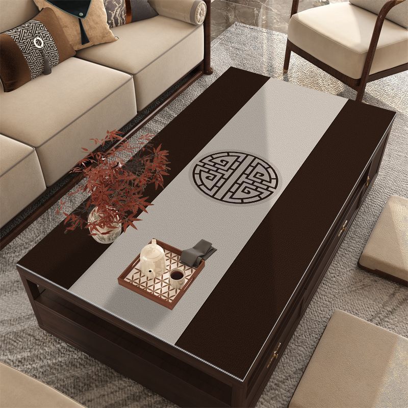 免洗防烫皮革茶几垫防水新中式餐桌垫批发pcv桌布居家餐桌垫 - 图3