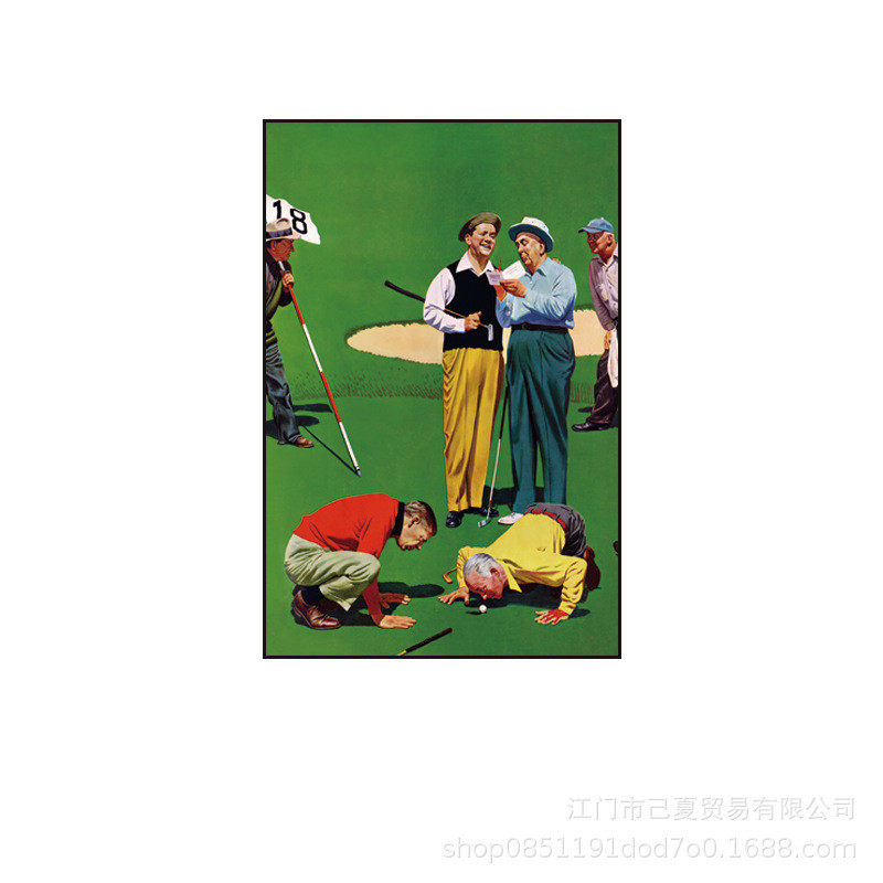 GOLE俱乐部高尔夫球挂画体育馆休息室复古美式装饰画球类运动壁画,淘宝优惠券,粉丝福利购,淘宝优惠卷