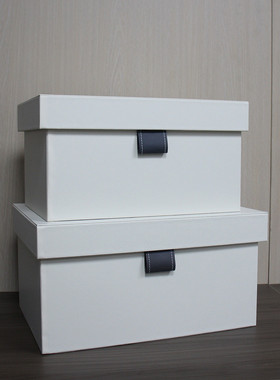 热销皮扣收纳盒酒店样板房衣帽间软装室内展厅装饰摆件收纳家居储