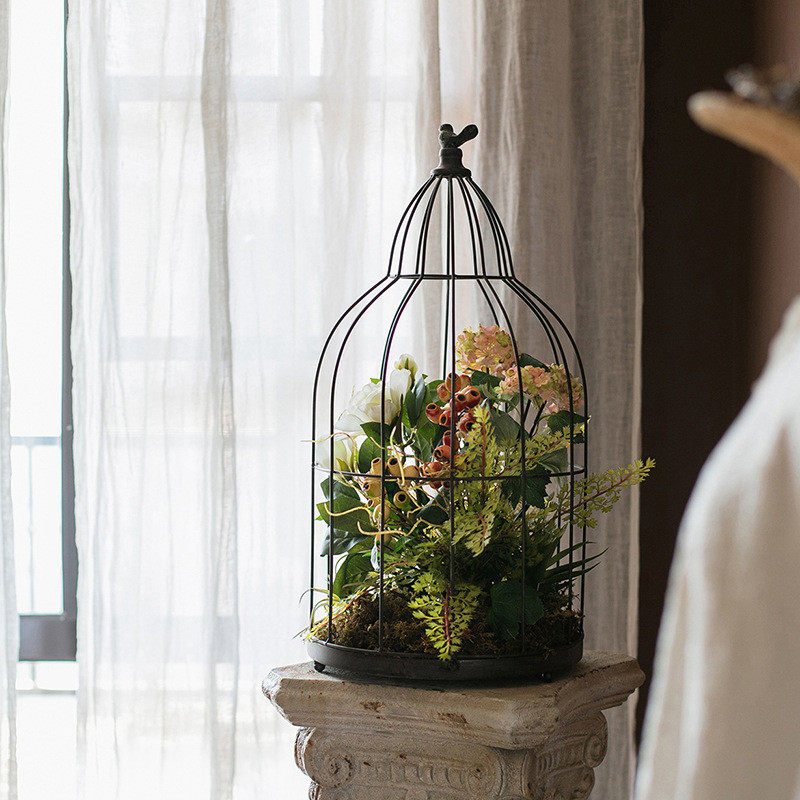 装饰花园铁艺装饰鸟笼花器摆件吊篮花盆花架悬挂烛台插花橱窗婚庆,淘宝优惠券,粉丝福利购,淘宝优惠卷