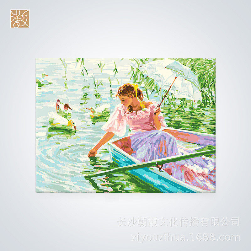 手绘手工油画diy数字油画填色亲子兴趣培养摆件装饰画4560带内框,淘宝优惠券,粉丝福利购,淘宝优惠卷