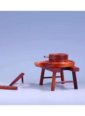 批发石磨花风车缅微型具模型木工艺品木质摆件