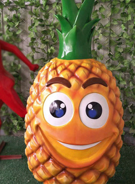 热销玻璃钢仿真菠萝模型雕塑瓜果蔬菜景区生态园果园农场装饰品摆