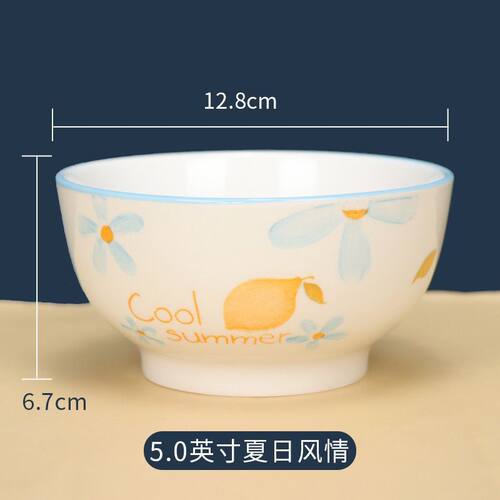 日式陶瓷吃饭碗家用好看的小碗米饭碗2024新款碗碟套装餐具批发 - 图0