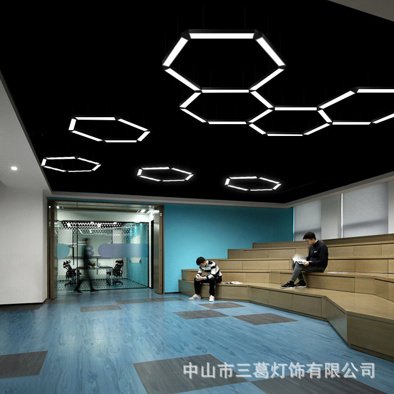 led长条灯条形吊线灯办公室吊灯健身房现代简约店铺商业照明灯具 - 图2