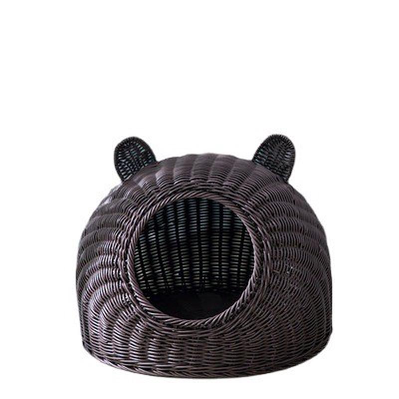 热销仿藤猫窝四季通用半封闭式猫咪宠物窝透气藤编猫窝可水洗夏季 - 图2