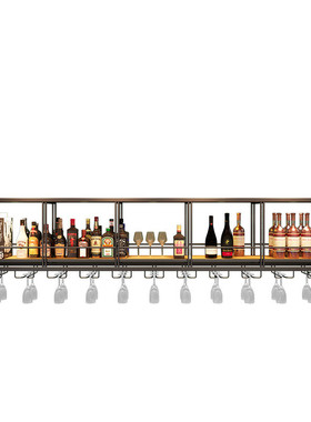 餐厅收银台上方吊架吧台悬挂酒架酒吧倒挂置物架酒柜吊顶红酒杯架