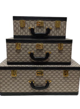 欧式轻奢印花手提旅行箱收纳箱样板房衣帽间收纳整理储物箱