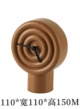 简约现代圆圈形时钟桌面摆件样板间卧室床头柜创意棒棒糖座钟饰品