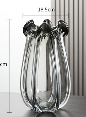 轻奢琉璃水晶玻璃花瓶水培北欧创意简约餐桌摆件客厅插花器电视柜