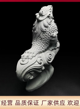 热销厂家供应青石啸天吼店铺书房桌面摆件动物雕塑家居招财石雕神