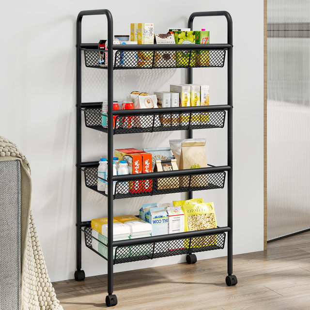 Hot sale simple household floor-standing storage shelf bathroom balcony living room kitchen vegetable cart storage rack