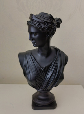 30cm高树脂月亮女神胸像美术雕像玄关风格酒店欧式客厅桌面小摆件