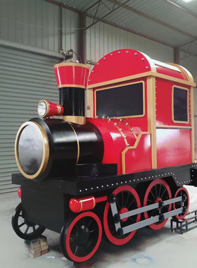 热销大型复古蒸汽火车头火车头绿皮火车1:1铁艺模型仿真绿皮火车