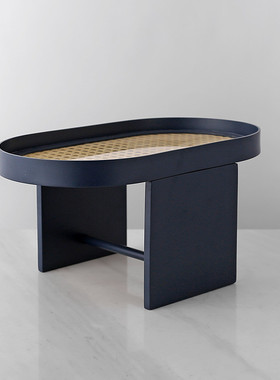 热销米洛思维轻奢现代藤编托盘样板间家居摆件客厅酒柜售楼处餐桌