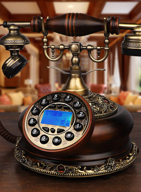 热销仿古电话机座机欧式家用复古电话机插卡固定无线旋转客厅卧室