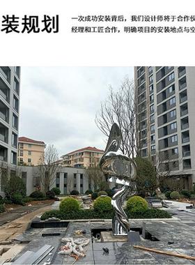 不锈钢中式雕塑镜面室外水景锻造制作组装设计一体化