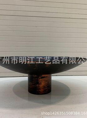 新中式仿真绿植摆件茶室盆景青苔玄关客厅禅意创意圆底装饰品有孔