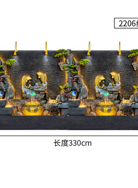 双面假山水幕墙流水喷泉鱼池造景酒店会所户外庭院别墅阳台招财摆