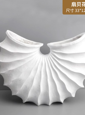 现代简约抽象白色家居软装饰品客厅电视柜高级感样板间酒柜摆件