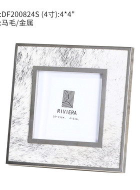 现代轻奢家居金属马毛装饰6寸7寸相框售楼处样板房卧室床头柜摆件