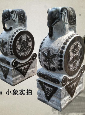 石雕门墩门口青石仿古青石狮子头抱鼓石抱庭院景区鼓石门墩摆件