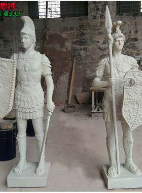 人造装饰玻璃钢仿铜铸铜武士雕塑人物摆件砂岩美陈装饰厂家直销