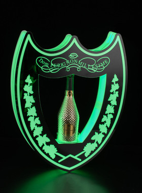 发光亚克力黑桃a酒座洋酒展示架道具酒吧铁艺黄光酒座绿光香槟王