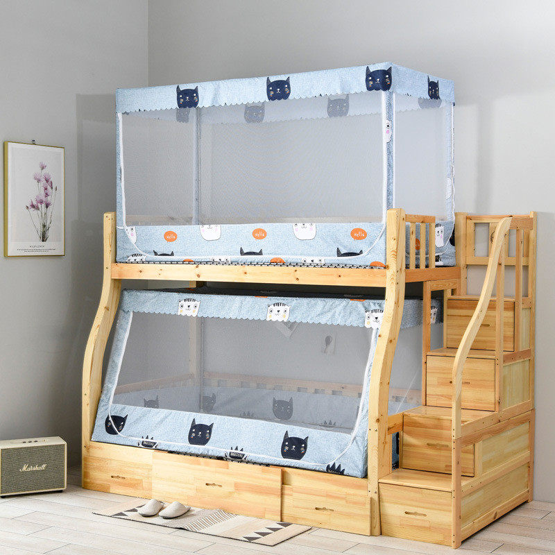 子母床蚊帐1.2m上下铺1.5床梯形高低床步梯儿童双层床0.9含支架,淘宝优惠券,粉丝福利购,淘宝优惠卷