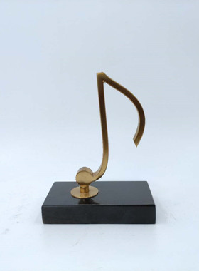 北欧音符摆件样板房软装饰品不锈钢摆设家居客厅书房装饰柜大理石