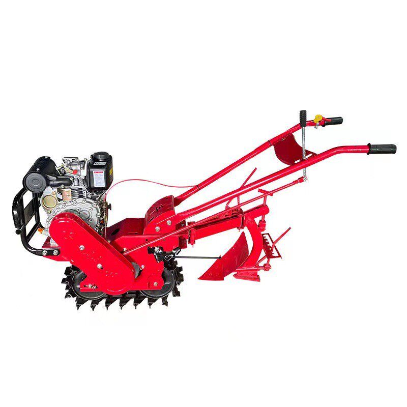 Hot-selling multi-functional hand-pushed gasoline chain-rail micro-tiller farmland soybean and wheat cultivator self-propelled fertilization sowing machine